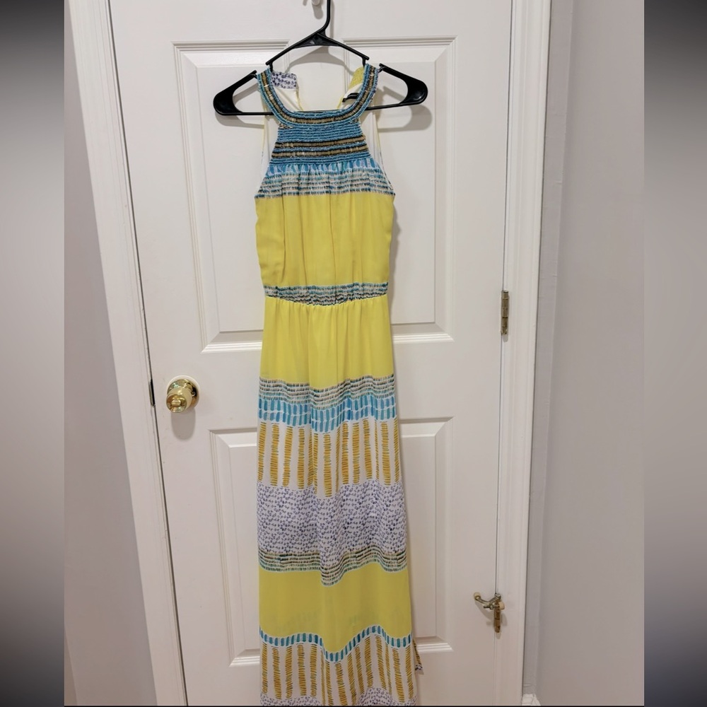 Atmosphere Yellow and Blue Beaded Dress